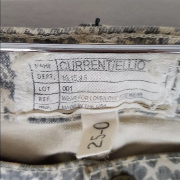 Current Elliott Skinny Snake Animal Jeans 25 - Picture 5 of 6